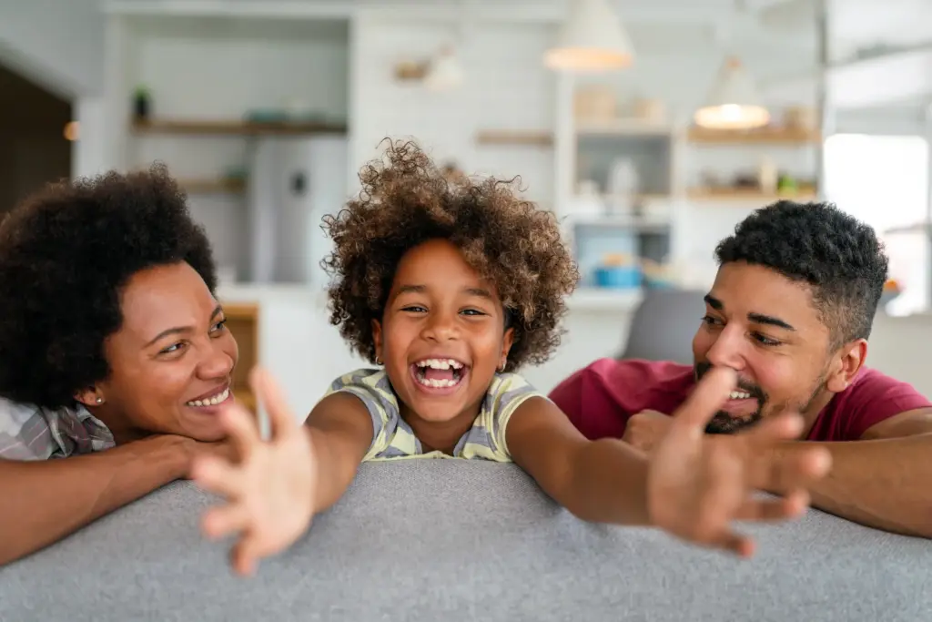 Joyful kids with bright smiles, showing results of regular dental checkups